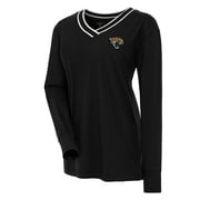 Women's Antigua Black Jacksonville Jaguars Symbolic Long Sleeve V-Neck Top